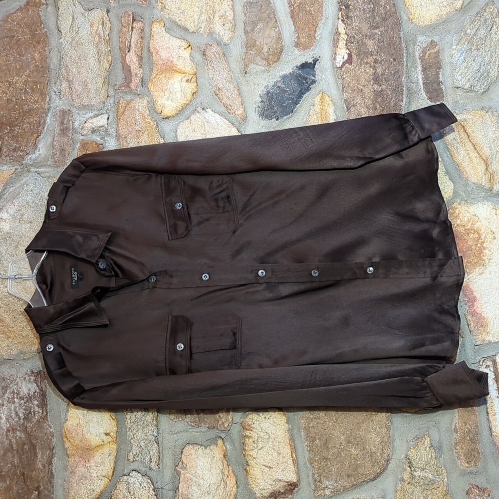 Talbots Dark Brown Button Down Shirt
